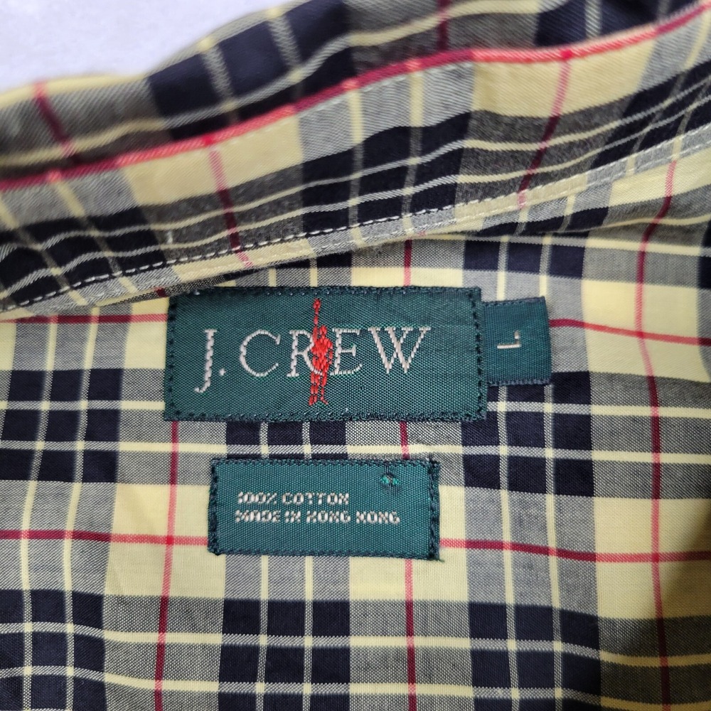 J Crew Shirt Men Large Vintage Oarsman Button Up Dress Tartan Plaid Cotton Adult - Picture 3 of 6